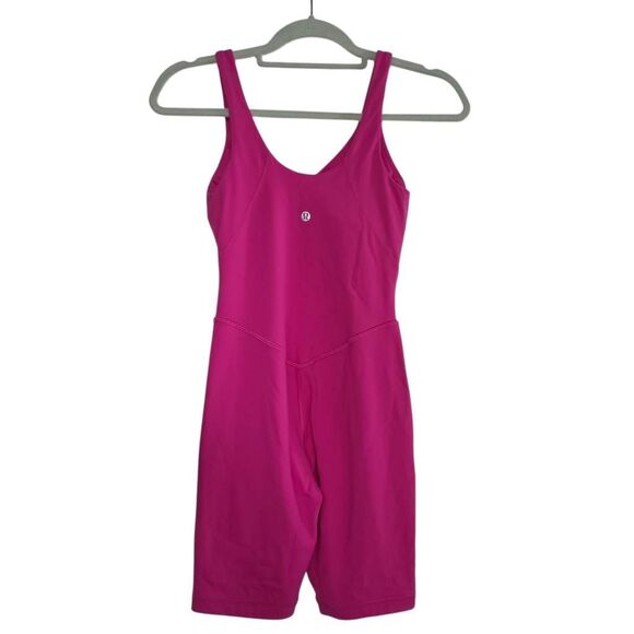 Lululemon Women's Size 2 Pink Align 8" Shorts Bodysuit - Picture 4 of 5